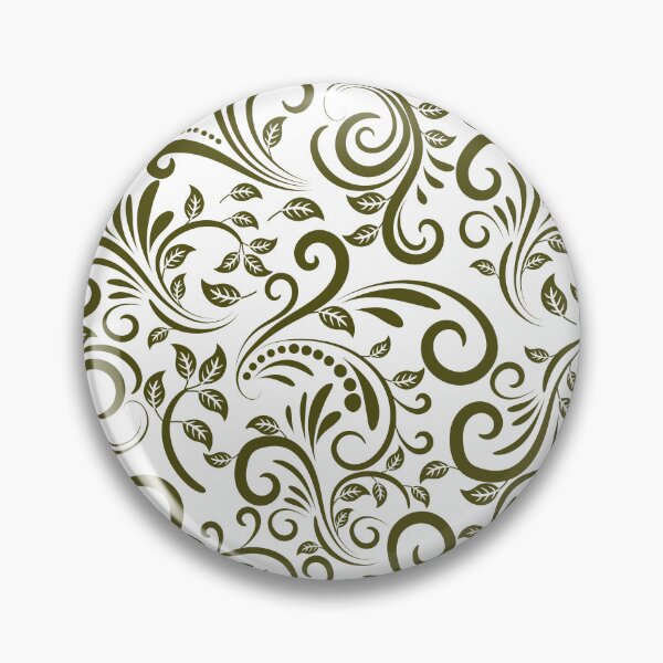 Item preview, ​Vintage Olive Green Botanical Swirl Pattern designed and sold by ​Jyoti Digital Artist.