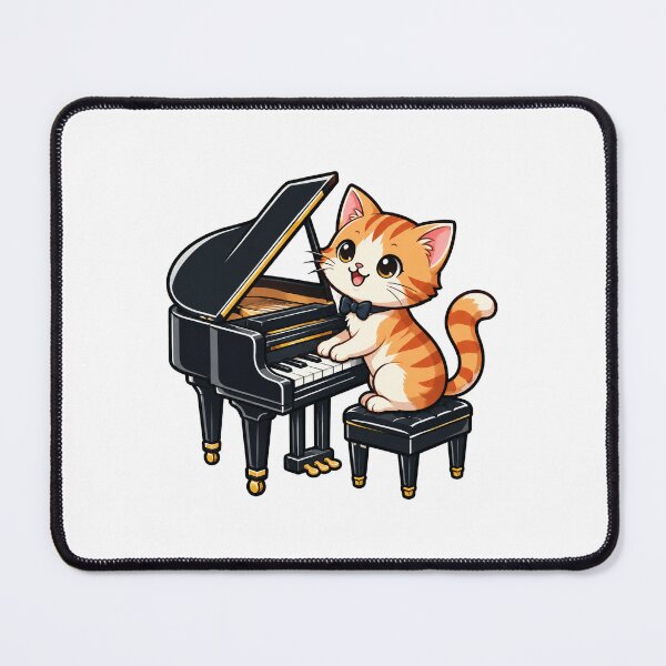 Item preview, Adorable Cat Playing Piano Illustration for Music Lovers and Cat Enthusiasts designed and sold by JessElle05.