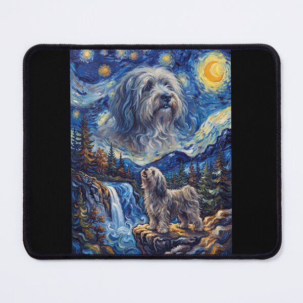 Item preview, Tibetan Terrier Howling Moon Starry Night Van Gogh Art Animal Lover designed and sold by dian-rody-crest.