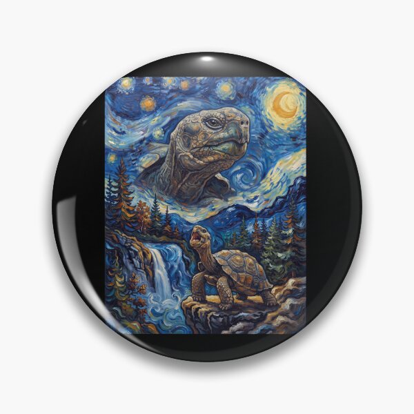 Item preview, Tortoise Howling Moon Starry Night Van Gogh Art Animal Lover designed and sold by dian-rody-crest.