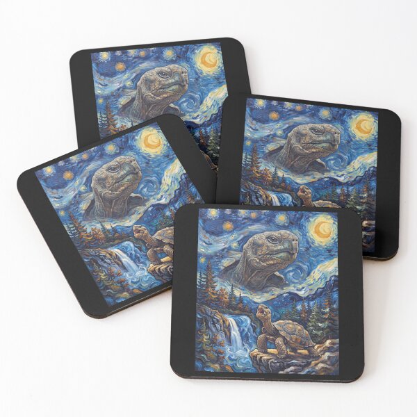 Item preview, Tortoise Howling Moon Starry Night Van Gogh Art Animal Lover designed and sold by dian-rody-crest.