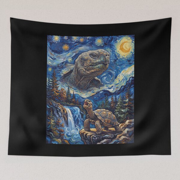 Item preview, Tortoise Howling Moon Starry Night Van Gogh Art Animal Lover designed and sold by dian-rody-crest.