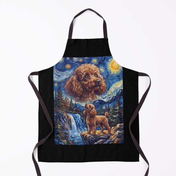 Item preview, Toy Poodle Howling Moon Starry Night Van Gogh Art Animal Lover designed and sold by dian-rody-crest.