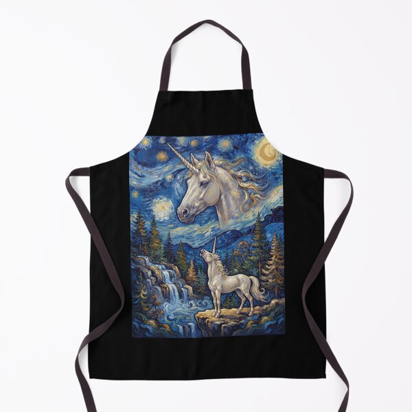 Item preview, Unicorn Howling Moon Starry Night Van Gogh Art Animal Lover designed and sold by dian-rody-crest.