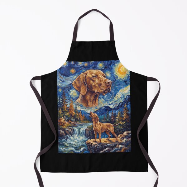 Item preview, Vizsla Howling Moon Starry Night Van Gogh Art Dog Lover designed and sold by dian-rody-crest.