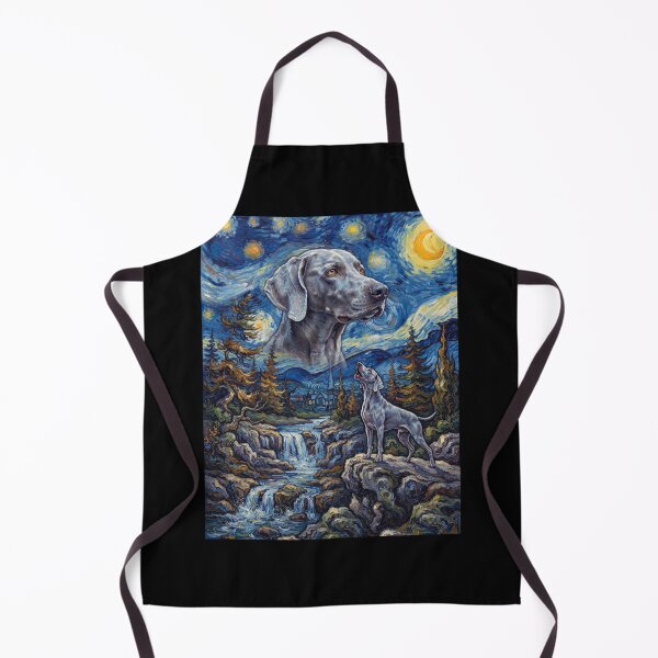 Item preview, Weimaraner Howling Moon Starry Night Van Gogh Art Dog Lover designed and sold by dian-rody-crest.