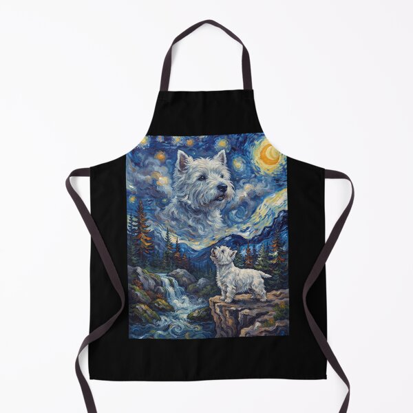 Item preview, West Highland White Terrier Howling Moon Starry Night Van Gogh Art Dog Lover designed and sold by dian-rody-crest.