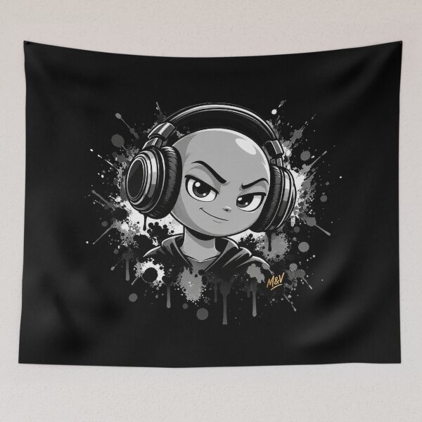 Item preview, Fynky Headphones Graffiti Character designed and sold by Qenlo.