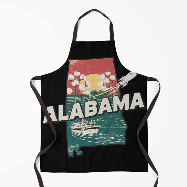 Item preview, Alabama State Retro Rocket Steamboat Cotton Map designed and sold by CAYDENSYEL.