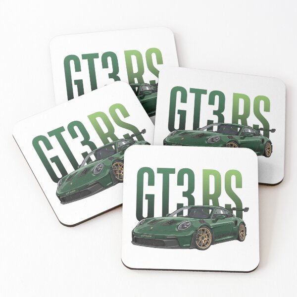Item preview, Oak Green Porsche 911 GT3 RS 992 Gold Wheels Supercar Vector Art designed and sold by Motorline44.