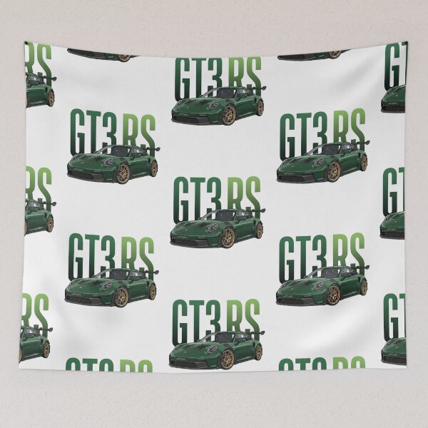 Item preview, Oak Green Porsche 911 GT3 RS 992 Gold Wheels Supercar Vector Art designed and sold by Motorline44.