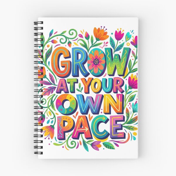 Item preview, Grow at Your Own Pace Colorful Floral Typography designed and sold by Sanan Israyilli.