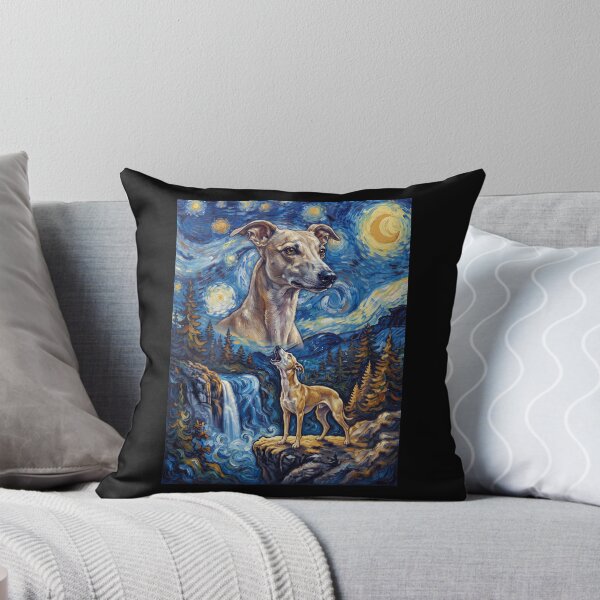 Item preview, Whippet Howling Moon Starry Night Van Gogh Art Dog Lover designed and sold by dian-rody-crest.