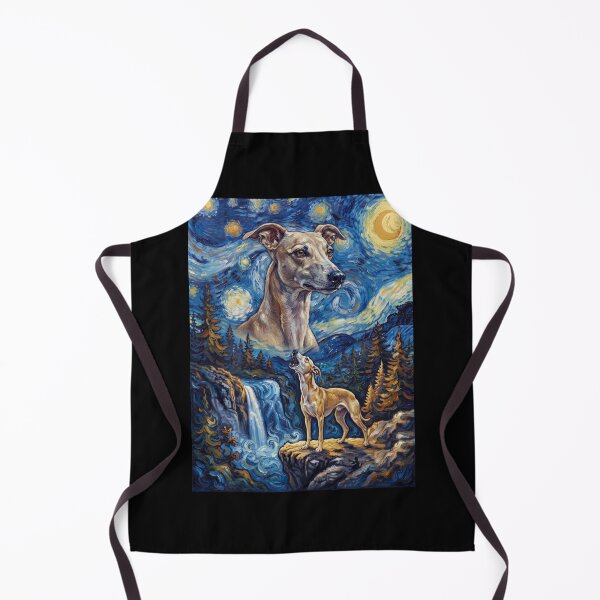 Item preview, Whippet Howling Moon Starry Night Van Gogh Art Dog Lover designed and sold by dian-rody-crest.
