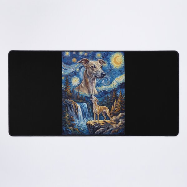 Item preview, Whippet Howling Moon Starry Night Van Gogh Art Dog Lover designed and sold by dian-rody-crest.