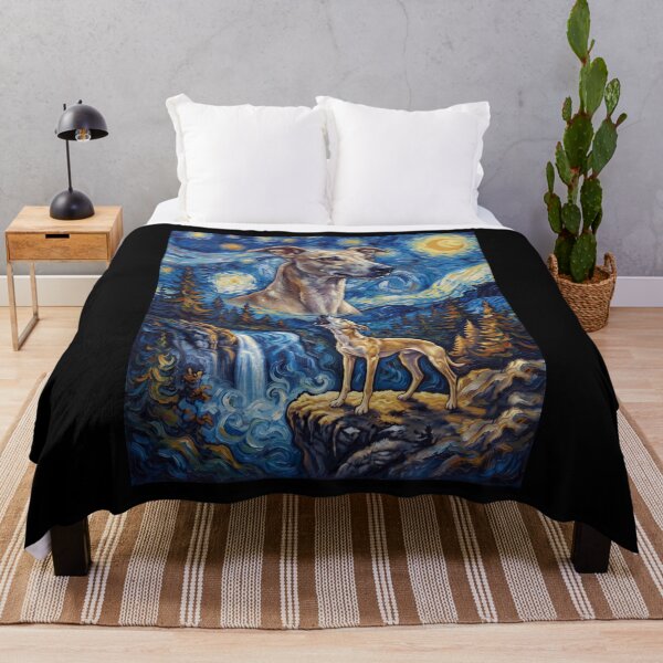 Item preview, Whippet Howling Moon Starry Night Van Gogh Art Dog Lover designed and sold by dian-rody-crest.