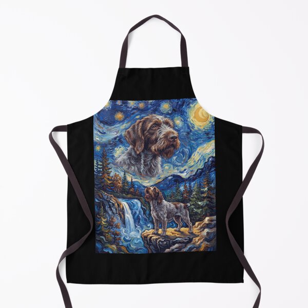 Item preview, Wirehaired Pointing Griffon Howling Moon Starry Night Van Gogh Art Animal Lover designed and sold by dian-rody-crest.