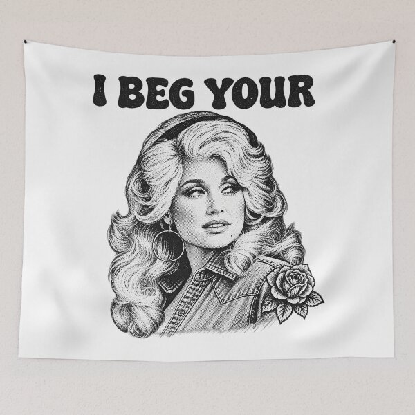 Item preview, Dolly Parton I Beg Your Parton Funny Retro Vintage Graphic designed and sold by DYALEEZ-XCR.