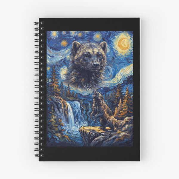 Item preview, Wolverine Howling Moon Starry Night Van Gogh Art Animal Lover designed and sold by dian-rody-crest.