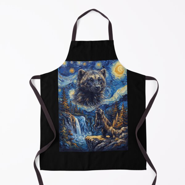 Item preview, Wolverine Howling Moon Starry Night Van Gogh Art Animal Lover designed and sold by dian-rody-crest.