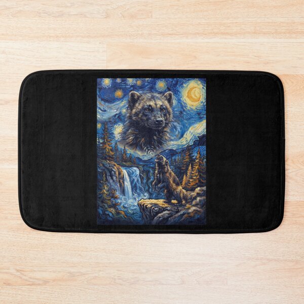 Item preview, Wolverine Howling Moon Starry Night Van Gogh Art Animal Lover designed and sold by dian-rody-crest.