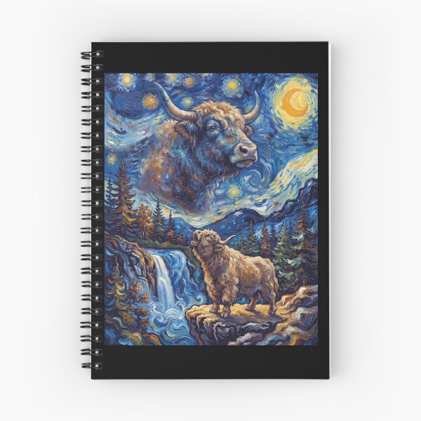 Item preview, Yak Howling Moon Starry Night Van Gogh Art Animal Lover designed and sold by dian-rody-crest.