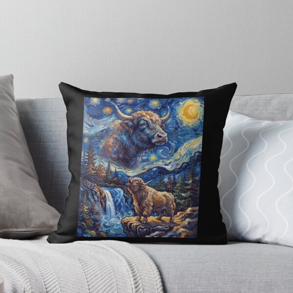 Item preview, Yak Howling Moon Starry Night Van Gogh Art Animal Lover designed and sold by dian-rody-crest.