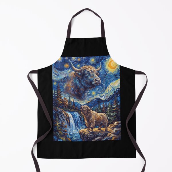 Item preview, Yak Howling Moon Starry Night Van Gogh Art Animal Lover designed and sold by dian-rody-crest.