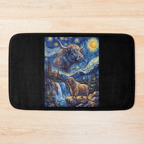 Item preview, Yak Howling Moon Starry Night Van Gogh Art Animal Lover designed and sold by dian-rody-crest.