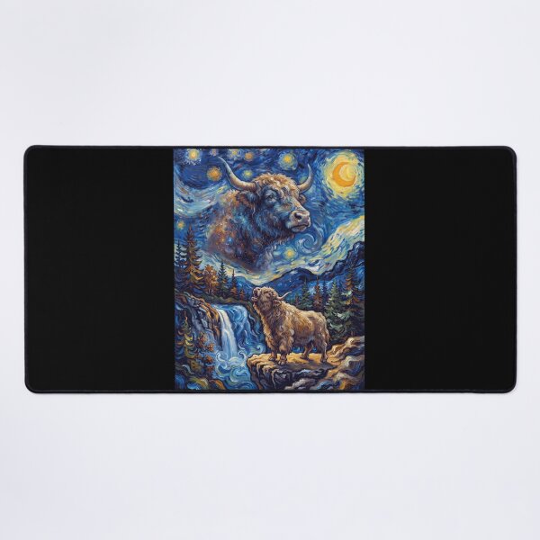 Item preview, Yak Howling Moon Starry Night Van Gogh Art Animal Lover designed and sold by dian-rody-crest.