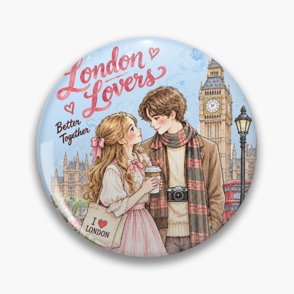 Item preview, London Lovers Better Together Romantic Couple Travel Art designed and sold by MAGICKEY2024.