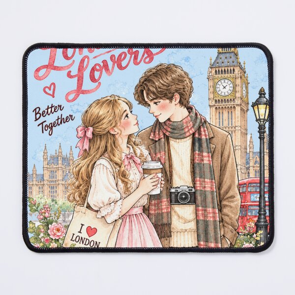 Item preview, London Lovers Better Together Romantic Couple Travel Art designed and sold by MAGICKEY2024.