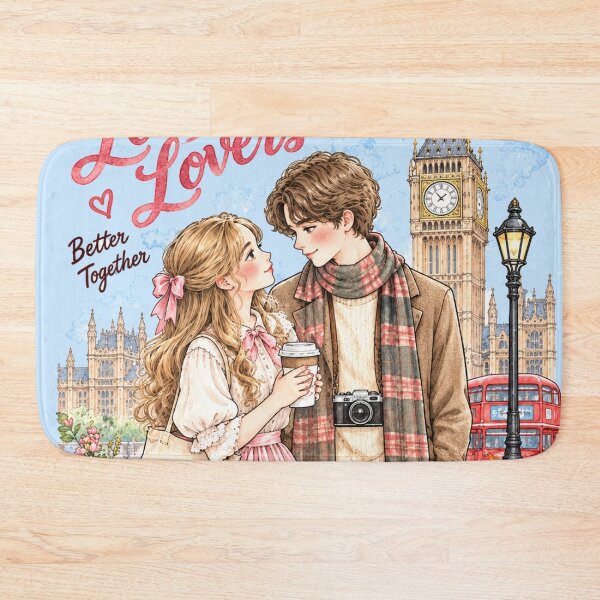 Item preview, London Lovers Better Together Romantic Couple Travel Art designed and sold by MAGICKEY2024.