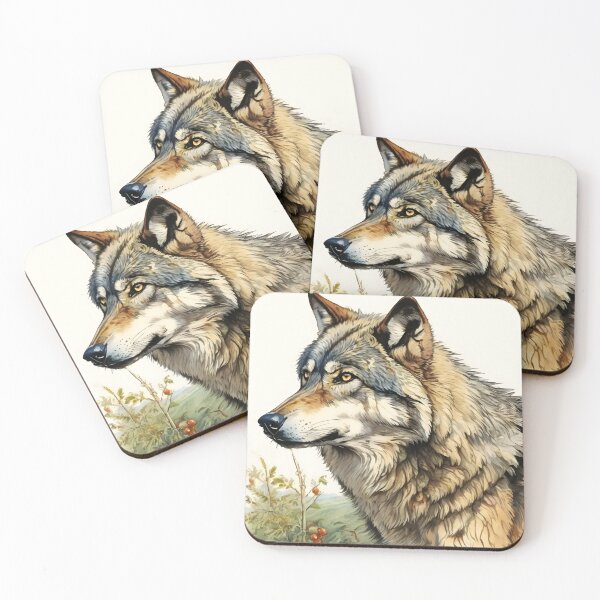 Item preview, Grey Wolf Engraving Style Art Print designed and sold by NorthernWallCo1.