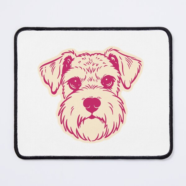 Item preview, Cute Schnauzer Dog Face Pink Illustration designed and sold by mafervicenttin.