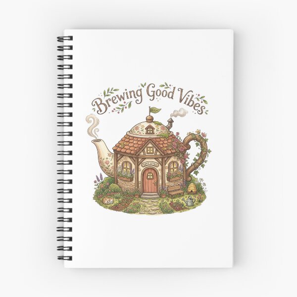 Item preview, Brewing Good Vibes Teapot Cottage Cottagecore designed and sold by Sanan Israyilli.