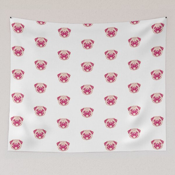 Item preview, Cute Pink Pug Dog Face Ilustration designed and sold by mafervicenttin.