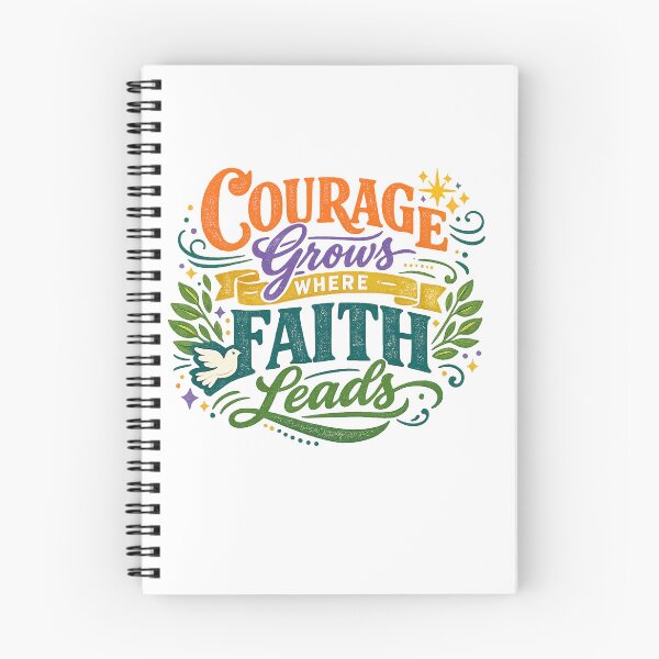 Item preview, Courage Grows Where Faith Leads Inspirational Spiritual Quote Art Design designed and sold by inkoutninja.