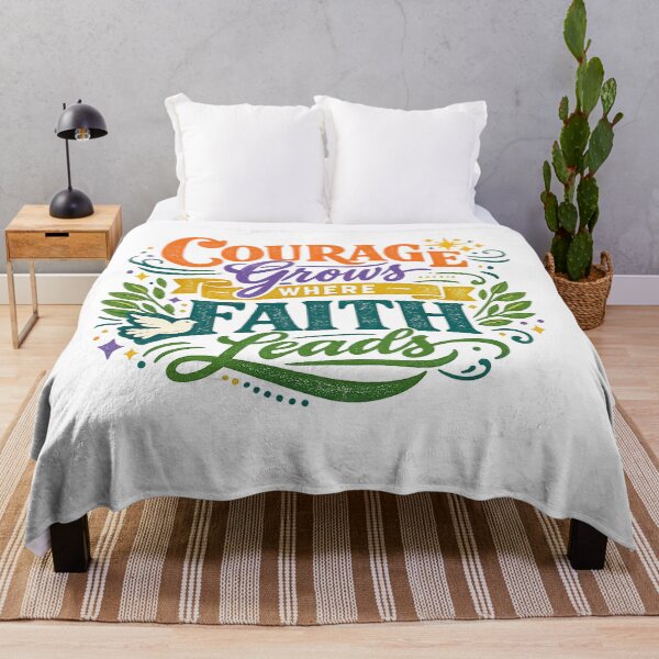 Item preview, Courage Grows Where Faith Leads Inspirational Spiritual Quote Art Design designed and sold by inkoutninja.