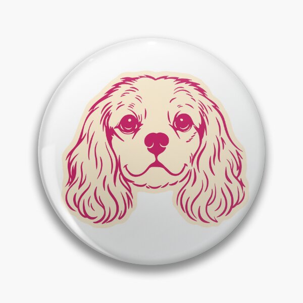 Item preview, Cute Pink Cavalier King Puppy Face Illustration designed and sold by mafervicenttin.
