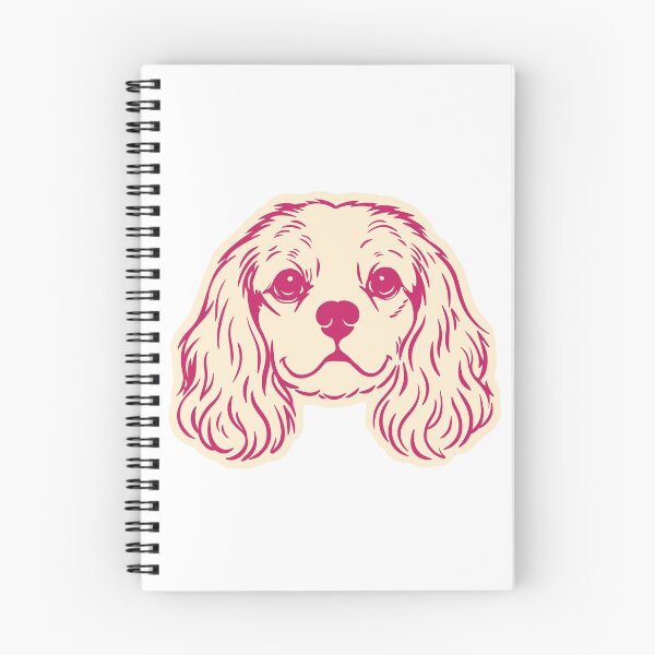 Item preview, Cute Pink Cavalier King Puppy Face Illustration designed and sold by mafervicenttin.