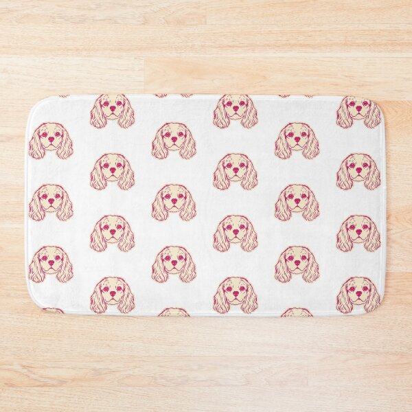 Item preview, Cute Pink Cavalier King Puppy Face Illustration designed and sold by mafervicenttin.