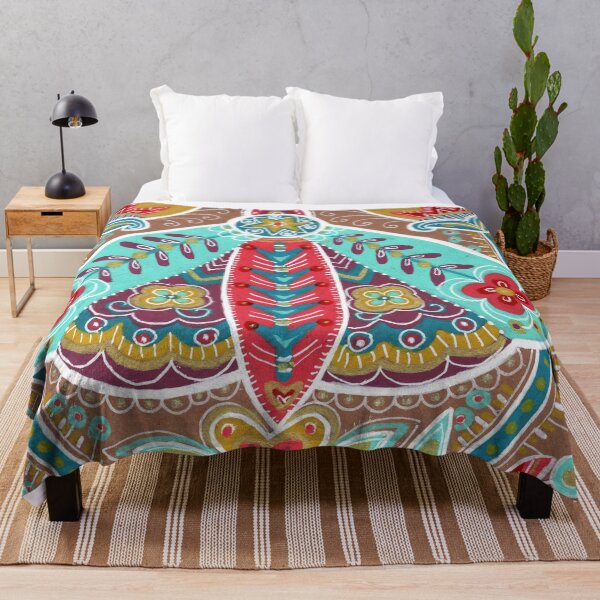 Item preview, Folk Art Moth with Tulips and Ornate Patterns designed and sold by Fani*.
