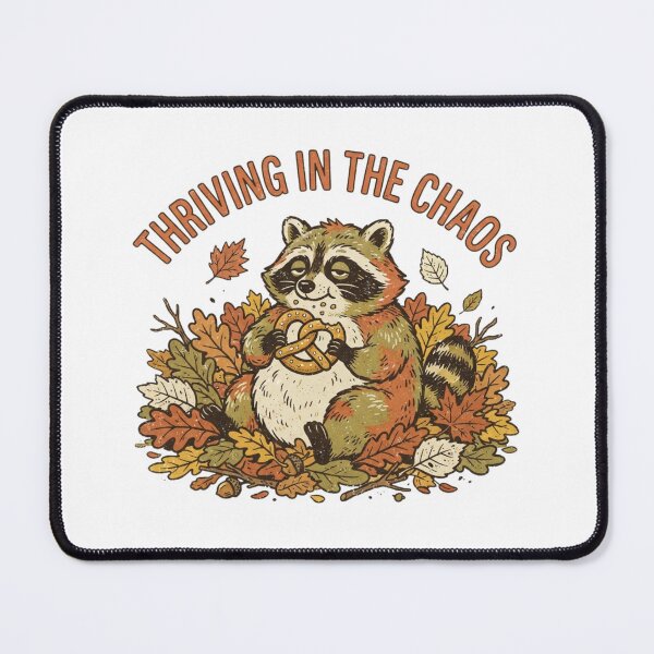 Item preview, Thriving in the Chaos Funny Raccoon Fall Leaves designed and sold by Sanan Israyilli.