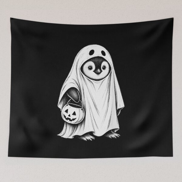 Item preview, Penguin Halloween Penguin Lover Spooky Ghost Scary Penguin  designed and sold by CrinoSwice.
