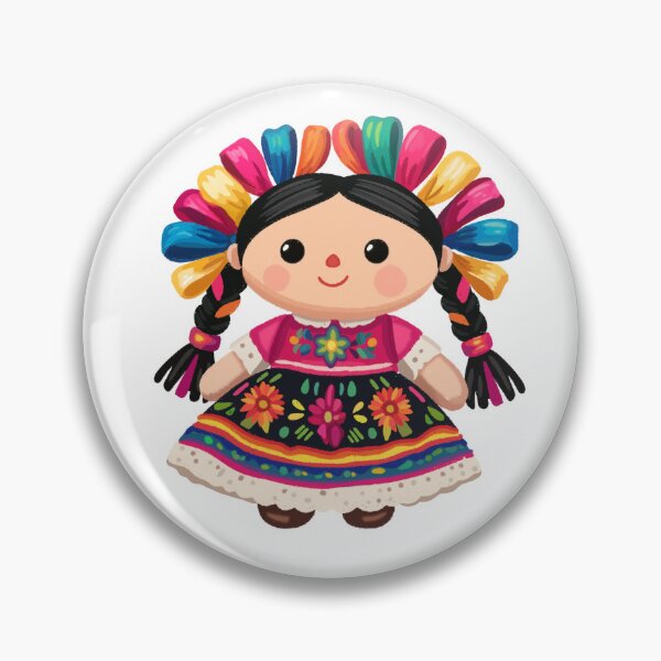 Item preview, Colorful Mexican Doll Traditional Folk Art designed and sold by mafervicenttin.