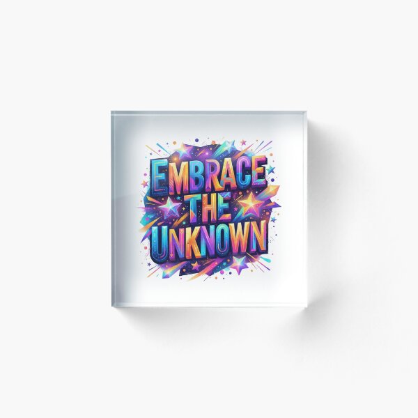 Item preview, Embrace the Unknown Colorful Cosmic Stars Typography designed and sold by Sanan Israyilli.