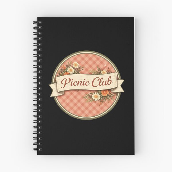 Item preview, Vintage Cottagecore Picnic Club Gingham Floral Emblem designed and sold by FestivityFinds.