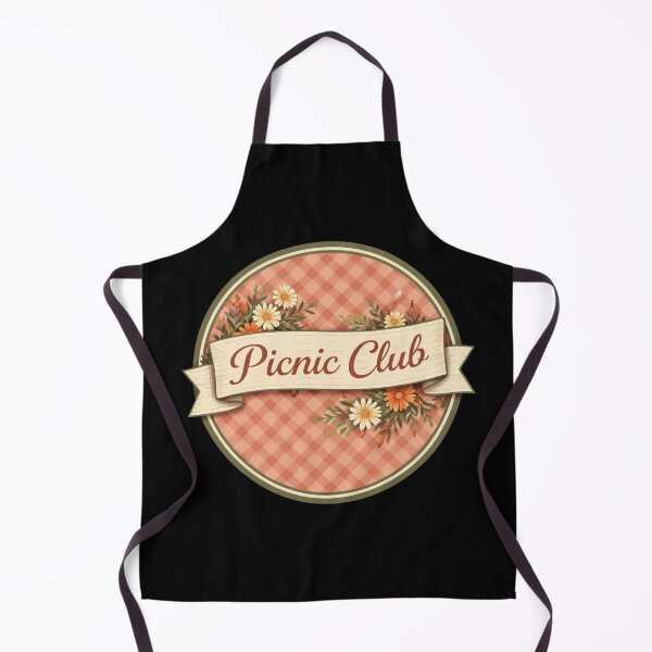 Item preview, Vintage Cottagecore Picnic Club Gingham Floral Emblem designed and sold by FestivityFinds.