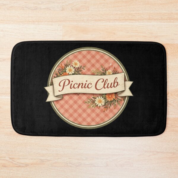 Item preview, Vintage Cottagecore Picnic Club Gingham Floral Emblem designed and sold by FestivityFinds.